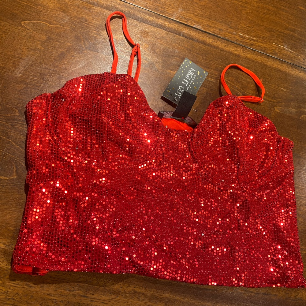 Urban Heritage Night Out Sparkly Bustier Crop Top